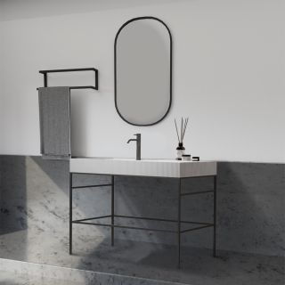 Консоль с раковиной ABBER Stein AS2647 напольная 120см белый матовый